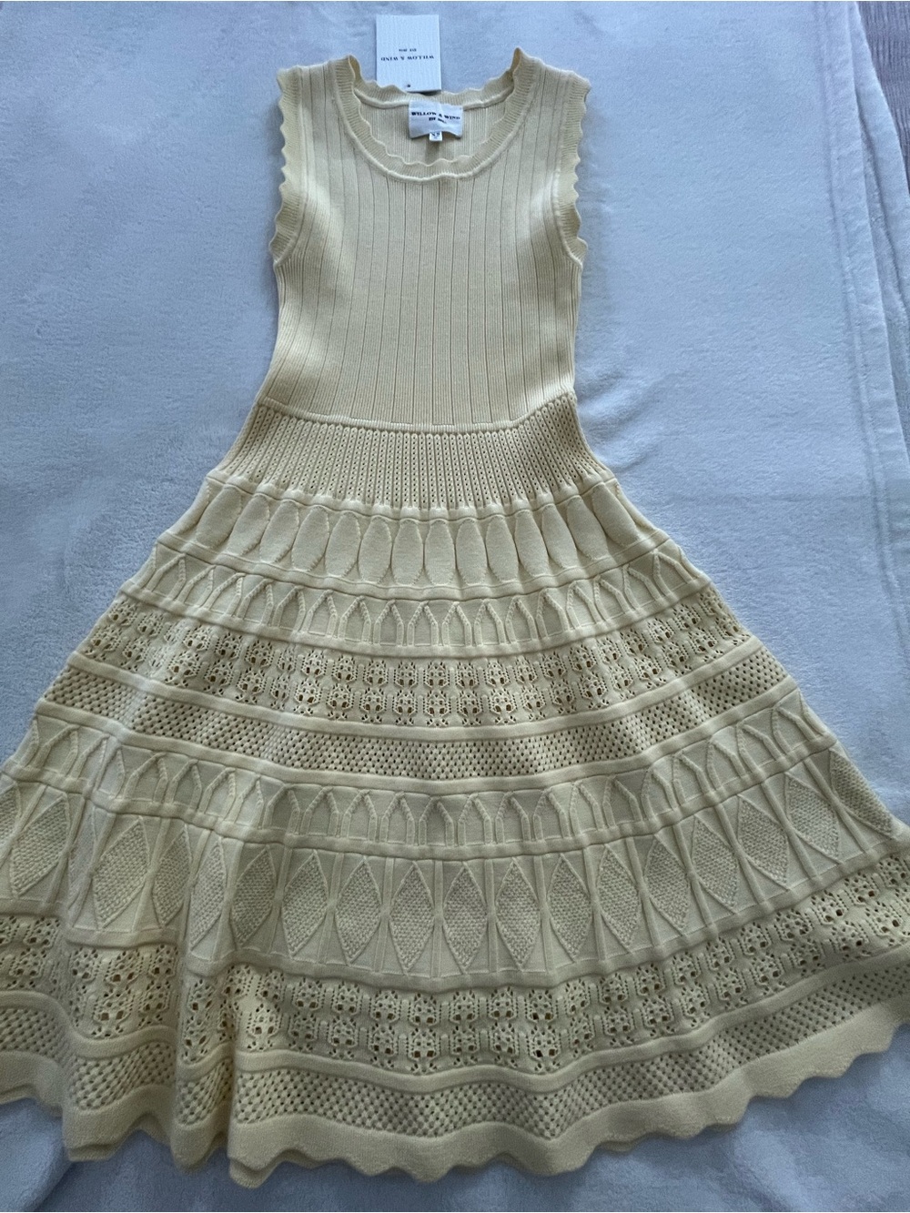 Willow & Wind Sleeveless yellow Knit A-Line Casual Dress